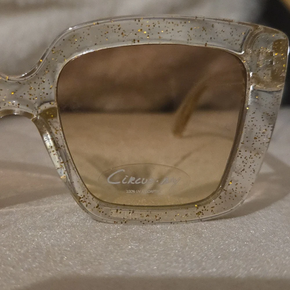 Circus-NY Stylish Gold Sparkle -Tinted Women's Sunglasses - Picture 9 of 10